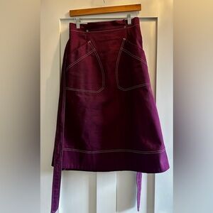 A.B. Uniform purple denim midi skirt